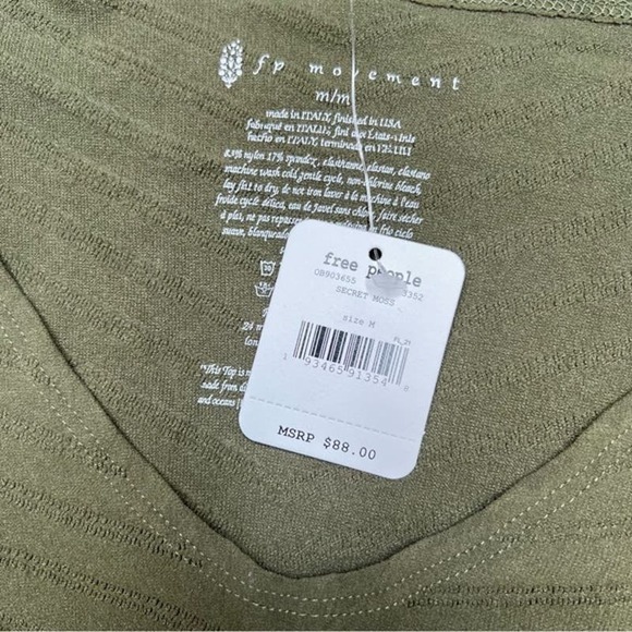 Free People Movement Women's M Gone Adrift Seamless Athletic Crop Top Green - Picture 6 of 7